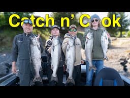 The Springer Fishing Was Lights Out! - (Spring Salmon Catch & Cook)