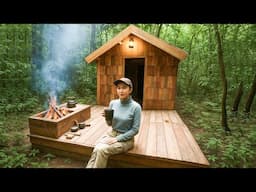 Building Luxury House In 32day /Off Grid Log Cabin / Bushcraft ASMR
