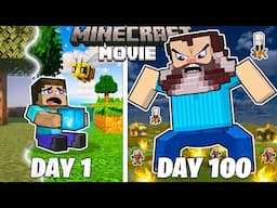 I Survived 100 Days in the MINECRAFT MOVIE in HARDCORE Minecraft