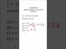 ASVAB/PiCAT Math Knowledge Practice Test Q: Solving An Inequality #acetheasvab w/ #grammarhero