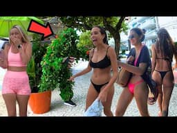 Beautiful Girls Panicked On The Beach By Bushman Prank😱 Best Female Scares Of Summer 2025🔥 Funny!