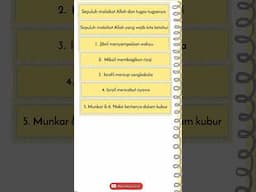 rukun iman kedua | sepuluh malaikat Allah dan tugasnya #islam  #education #trending