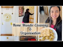 Home Mandir Organisation & Festive Prep before Navratri |Homemade Besan Ladoo|  Pooja Room Decor