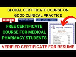 (FREE) Course on Clinical Research with Certificate | Free Pharmacy Certificate Course ✅