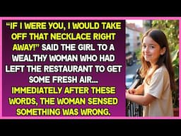 I would take off that necklace right away! said girl to wealthy woman who had left restaurant