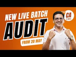 CA Final Audit Regular Batch | Live 20 May | CA Sarthak Jain