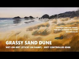 Loose Watercolor Painting Simple Seascape Wet on Wet Soft Controlled Edge Great for Beginners