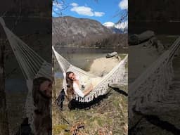 The best boss 😅 #relax #hammock #dog #slovenia