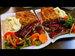 FATHER’S Day Dinner (BBQ RIBS, Creamy Mash Potatoes, Garlic Butter Stir Fry Vegetables.