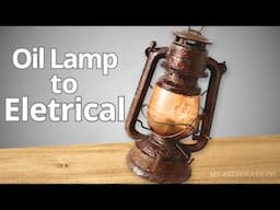 Restoration and Transformation of an Old Oil Lamp into Electric (simple restoration & great result)