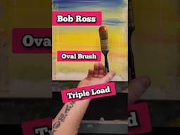 Bob Ross Oval Brush Triple Load for instant trees 🌳  #bobross #shorts