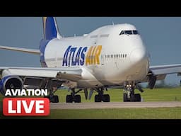 🔴 ATLAS 747 DEPARTURE ✈️ AMAZING TAXI VIEW! | Manchester Airport LIVE