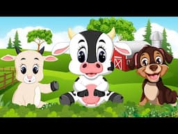 Cute Farm Animals - Cow, Goat, Dog, Cat, Kitten, Duck - Animal Sounds