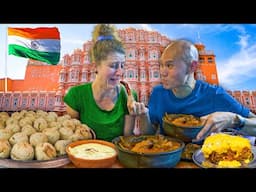 BEST Indian Street Food in Jaipur - India’s SPICIEST Curry + Dal Bati Churma & RAJASTHANI Food Tour!