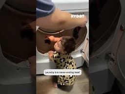 ANYTHING to get laundry done faster! 👕👶🧦#cute #laundry #chores #baby #shorts