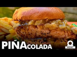 Salmon Pina Colada burger