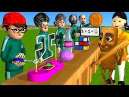 Scary Teacher 3D vs Squid Game Wire Loop Buzzer vs Rubik's Cube 5 Times Challenge