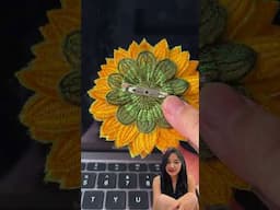 Sunflower lapel pin from Camellia Bees #lace #embroiderydesign #handmadebrooch #handmade  #brooch