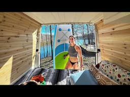 Solo Camping Lakeside in My Cabin on Wheels
