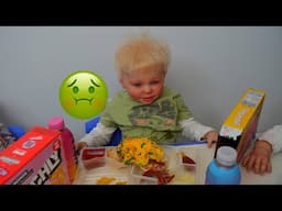 Reborn Brody gets sick at lunch time lunchly and lunchables reborn skit