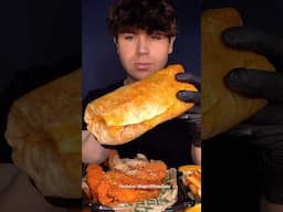 GIANT Burritos & Wingstop (with cheese) #asmr #mukbang