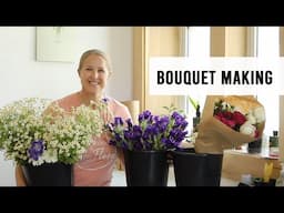 Making Bouquets for the First Farmer's Market & Fall Planted Hoophouse Flowers!  Sunshine and Flora