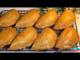 EMPANADAS DE POLLO Y BERENJENA CON MASA CASERA. Crujientes por fuera y tiernas y jugosas por dentro