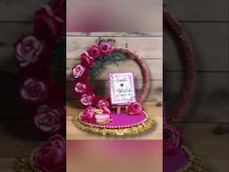 सगाई के लिये ring platter कि थाली कैसे सजाये | engagement plate  decoration ideas #shorts