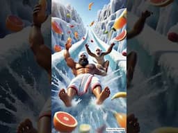 Ice Slide with Mango Chutney & Juice Pool! #shorts #ai #youtubeshorts