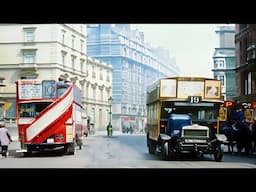A Day in London 1920s in Color [60fps, Remastered] w/sound design Added