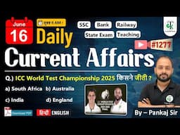 16 June  2025 | Daily Current Affairs | Current Affairs Today | Current News | Crazy GkTrick