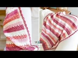 Beginner-Friendly Striped Blanket Crochet Pattern