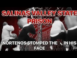 SALINAS VALLEY STATE PRISON..NORTENO FOOTAGE..THEY DIDNT LET HIM GET UP..LEFT THE 🔪 IN HIS FACE😳