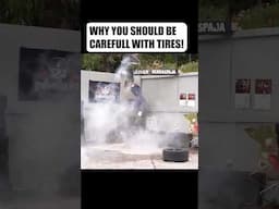 why you shouldnt fill car tires with 300 bar scupa compressor 😂🤦 #car #tire #tireshop #fail #funny