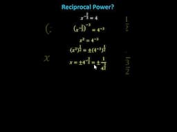 Solve an Equation with a Negative Rational Exponent - Two Solutions #maths