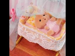 How to Make a Miniature Cute Baby Cradle | DIY Miniature Cardboard House Baby Nursery Room  #diy