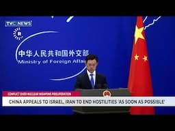 China Appeals To Israel, Iran To End Hostilities 'As Soon As Possible'