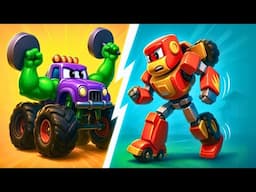 Robofuse 🤖 VS Monster Truck 🚗 Car Cartoons for Kids