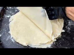 The easiest way to make spring rolls wrappers or sheets. #springroll #eggroll