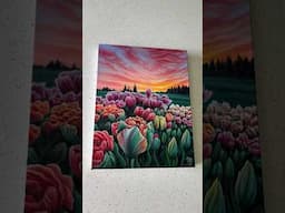 How to Paint Tulips with Acrylics 🎨💐#acrylic painting #art #artist #arttutorial