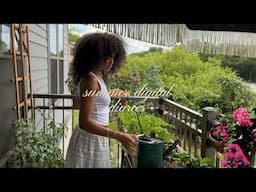my summer balcony garden in the city, growing flowers, veggies, herbs, ballet, garden shopping