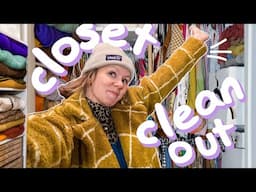 CLOSET CLEAN OUT + BIG NEWS | decluttering & showing every piece in my thrifted wardrobe |WELL-LOVED
