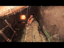 Building a Secret Dugout Under a Big Tree. Survival Skills