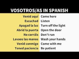 Speaking Spanish Like a Native Using VOSOTROS Form