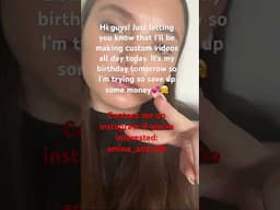 CUSTOM VIDEOS ARE BACK