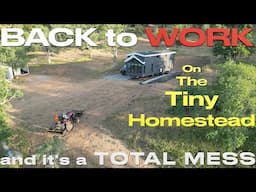 🚜BACK to WORK on The Tiny HOMESTEAD and it's a TOTAL MESS😬#offgrid #homestead #tinyhouse #yanmar