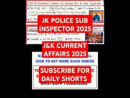 JKPSI 2025 - LECTURE SHOTS - J&K CURRENT AFFAIRS 2025