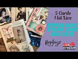Five cards 1 Kit with Simon Says Stamp June 2025 Kit + digitals from my stash