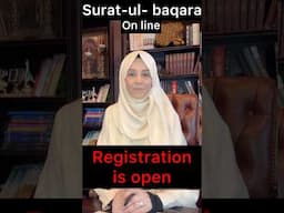 Registration is open. On line Quran tafseer course. In sha Allah
