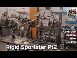 Rigid Sportster Pt2 Headstock Top and Down Tubes Handmade Custom Bike Building #chopper #bike #cool